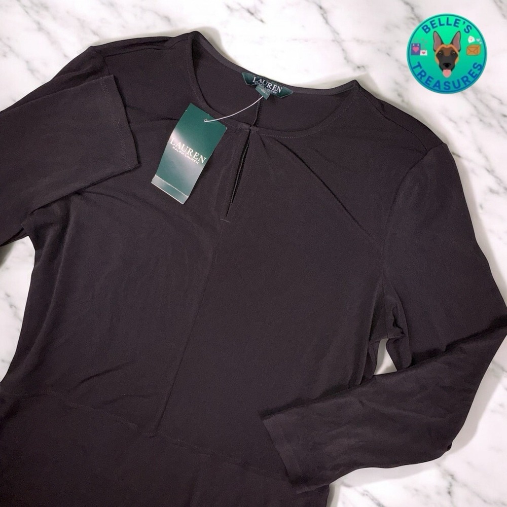 Ralph Lauren LRL Henley Women's Medium Keyhole Slinky Shirt Whimsigoth Office‎